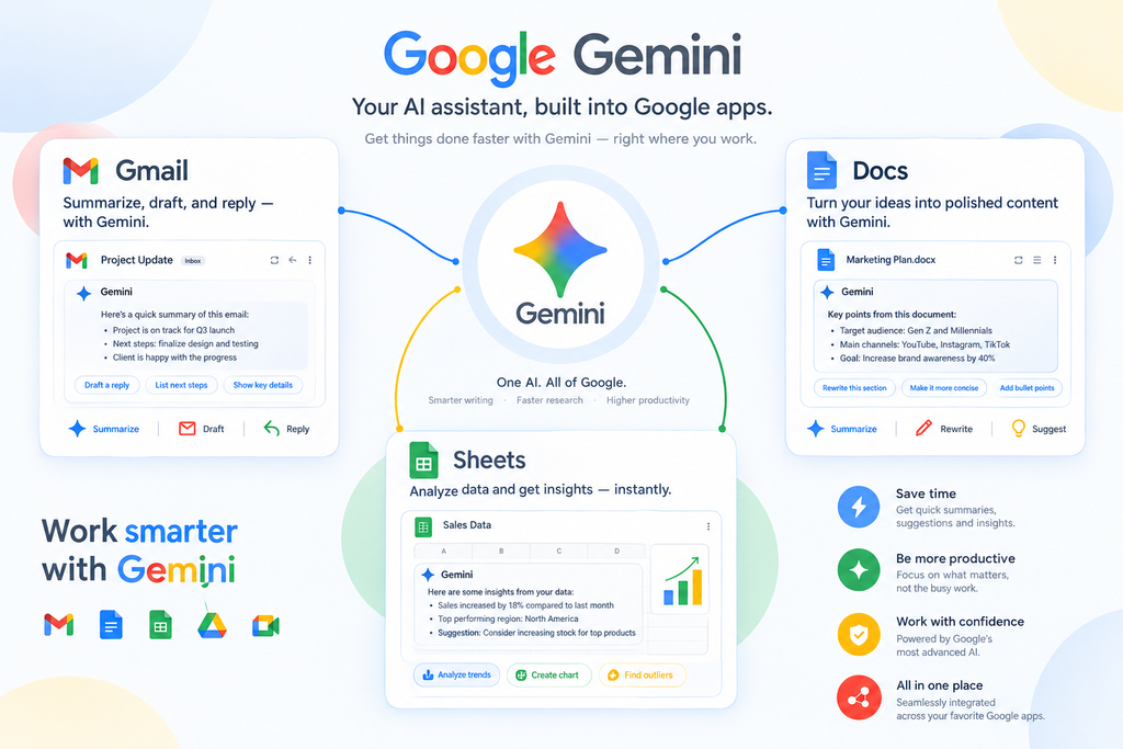 Google Gemini integration with Gmail Docs Sheets